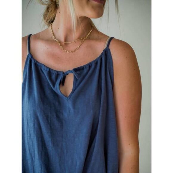 Z Supply Daphne Halter Neck Keyhole Drawstring Tie Front Flowy Tank Top Sz Small - Picture 4 of 12
